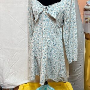 Lily Rose Sky Blue Floral Casual Dress